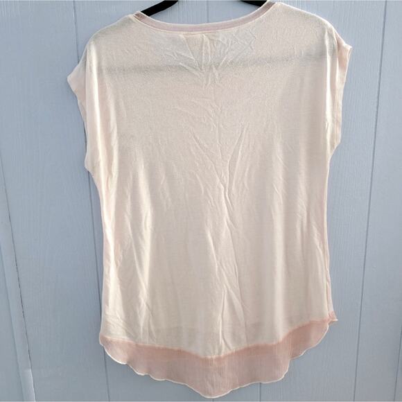 Dantelle Blouse Size M – Baby Pink, Sheer, Feminine, Layered Hem - Picture 8 of 9